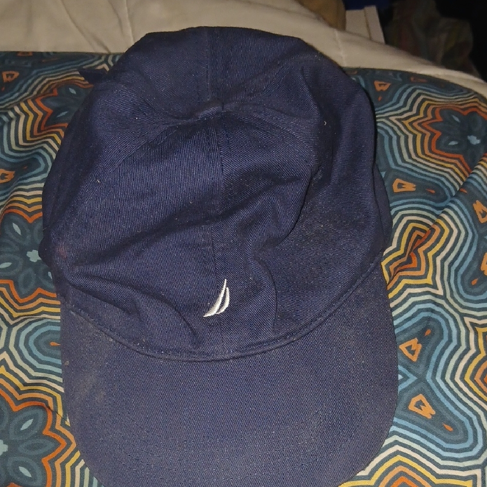 Nautica Navy Cap with Small White Sailboat Embroidery